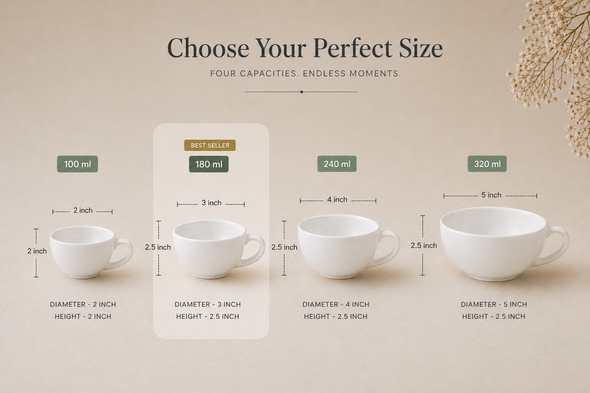 180 ml - Aqua Cappuccino Cup & Saucer Set