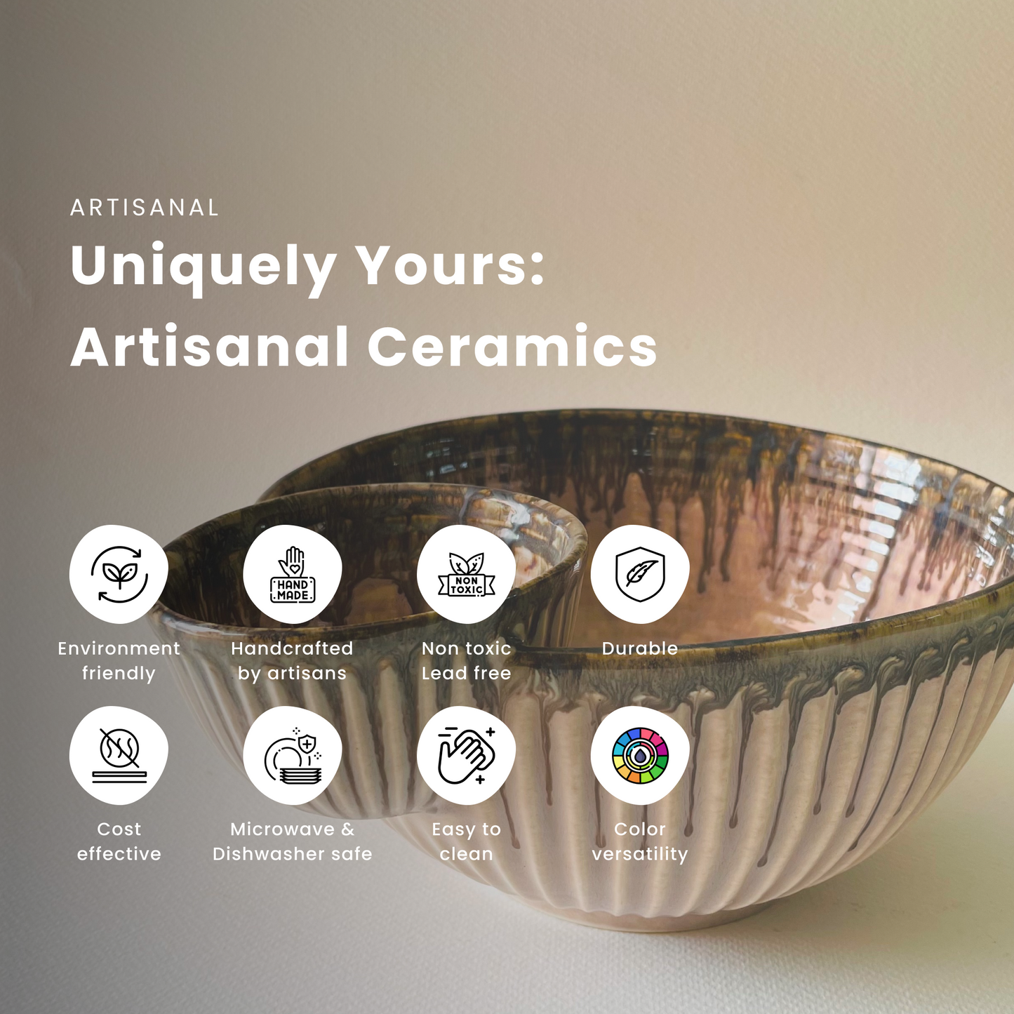 Azure Serenity Serving Bowl