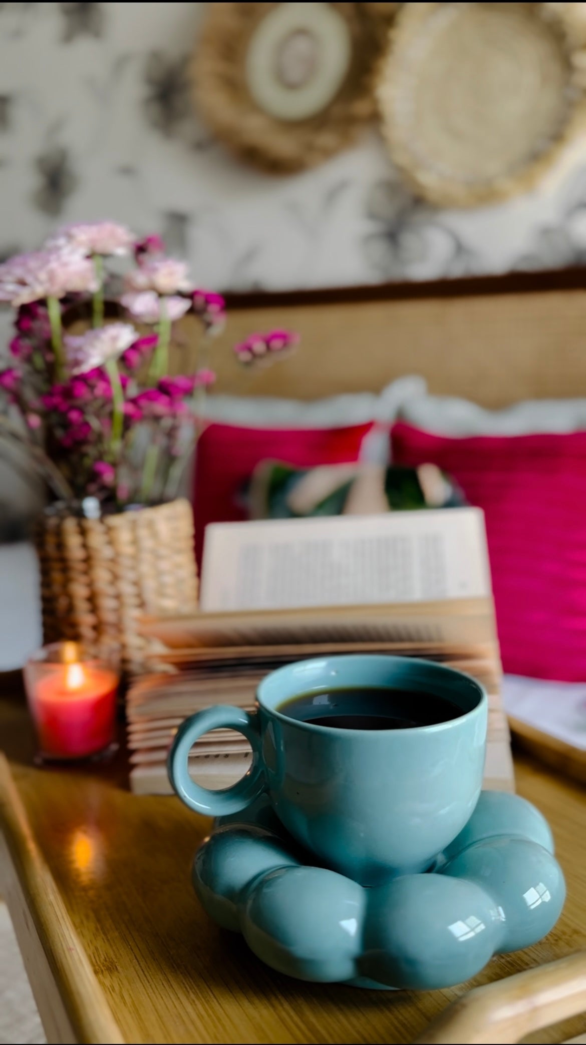 The Blossom Tea Cup & Saucer - Sea Green