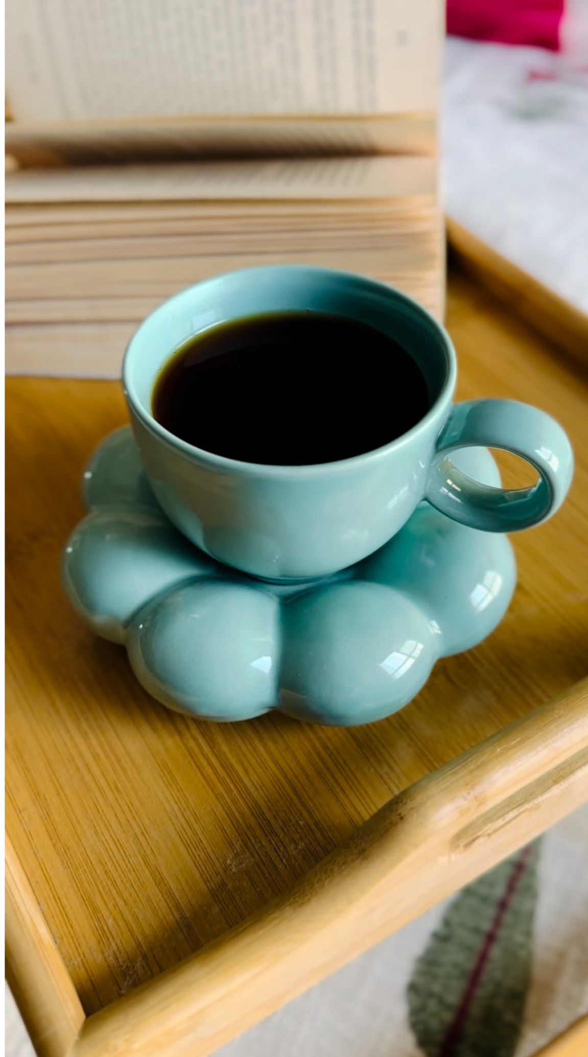 The Blossom Tea Cup & Saucer - Sea Green