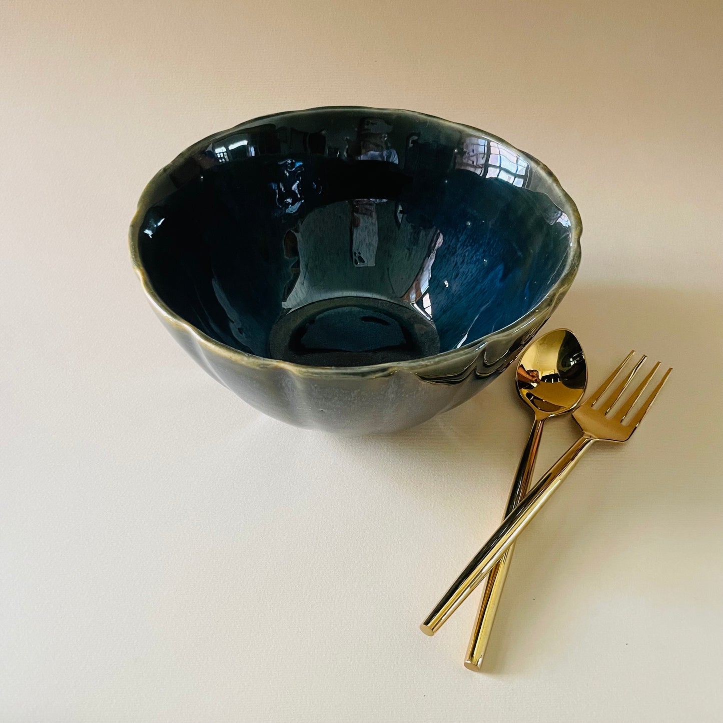 Deep Green Serving Bowl