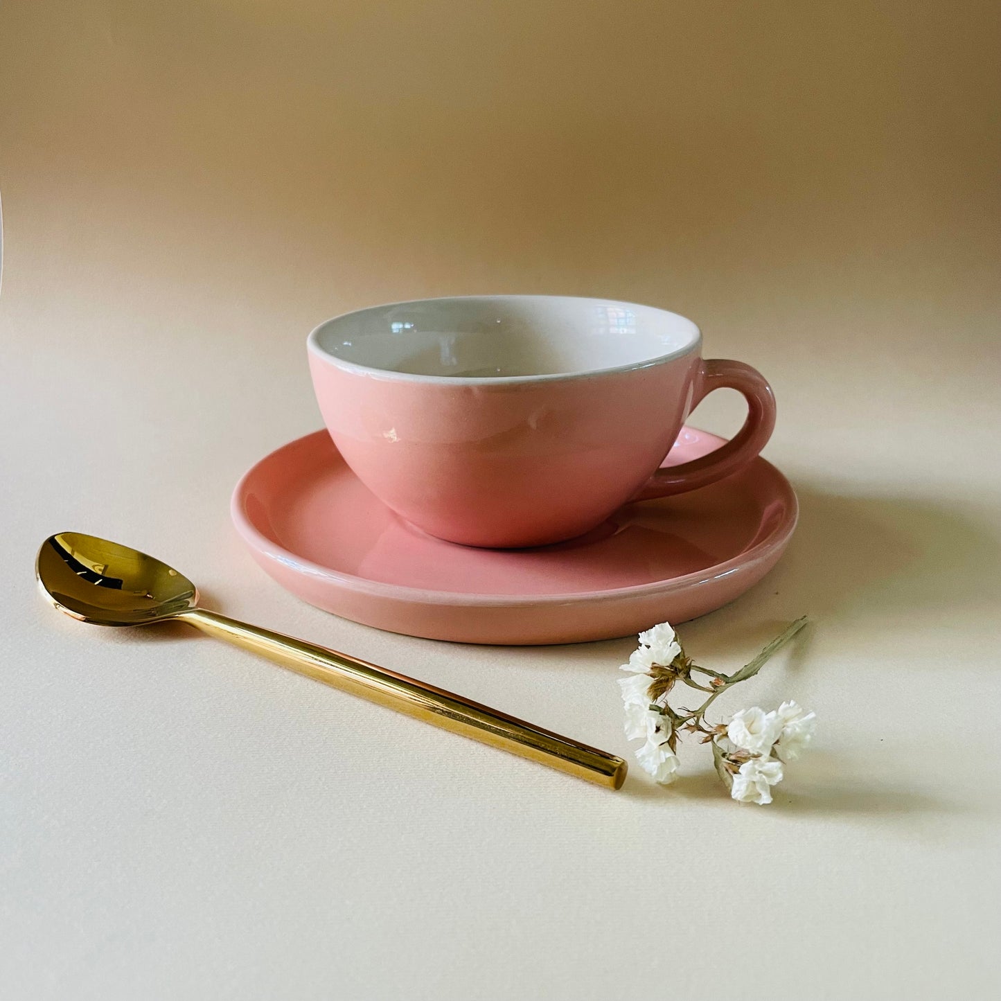The Blush Pink Cappucino Cup & Saucer Set
