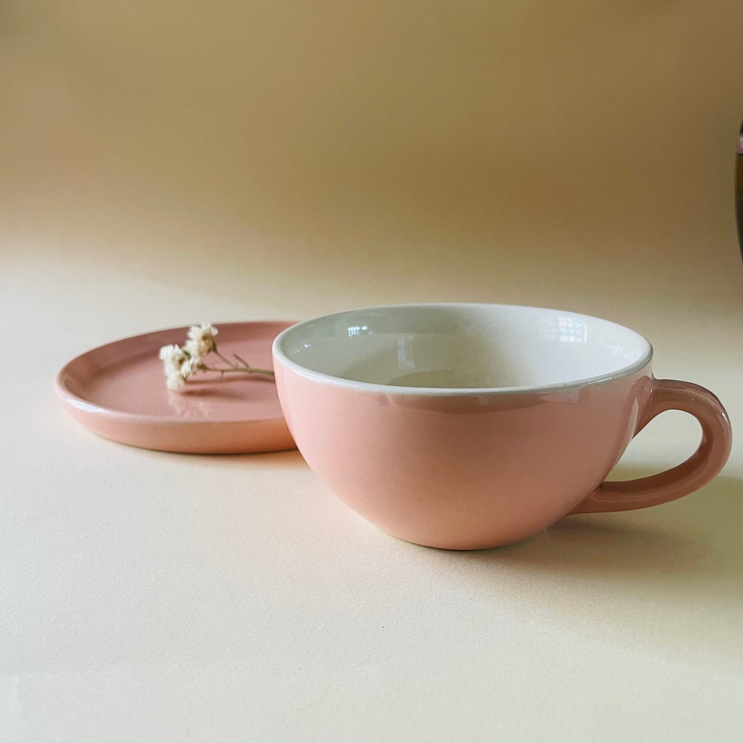 The Blush Pink Cappucino Cup & Saucer Set