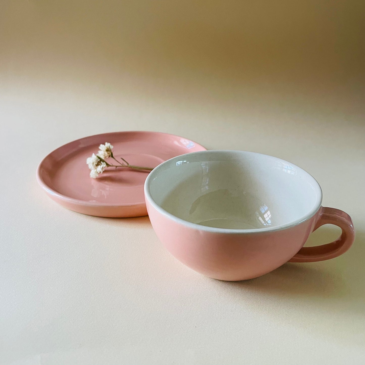 The Blush Pink Cappucino Cup & Saucer Set