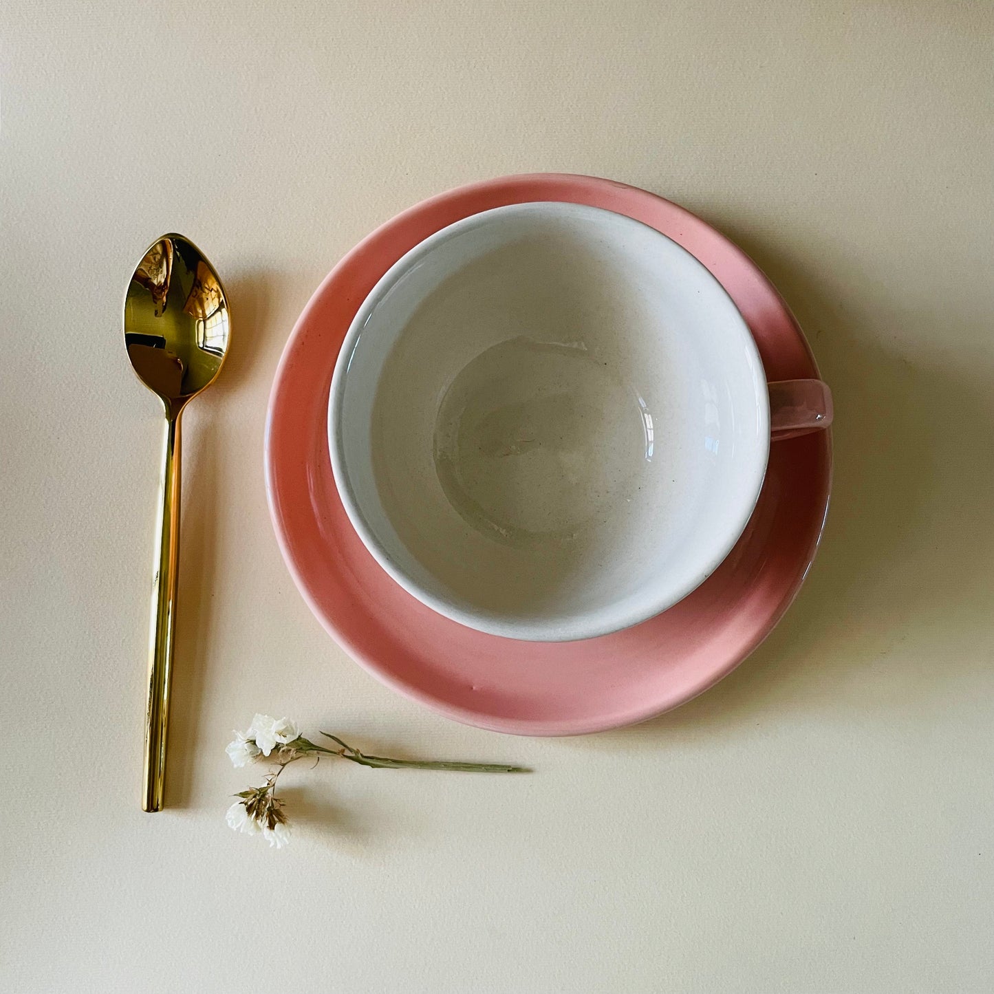 The Baby Pink Cappucino Cup & Saucer Set