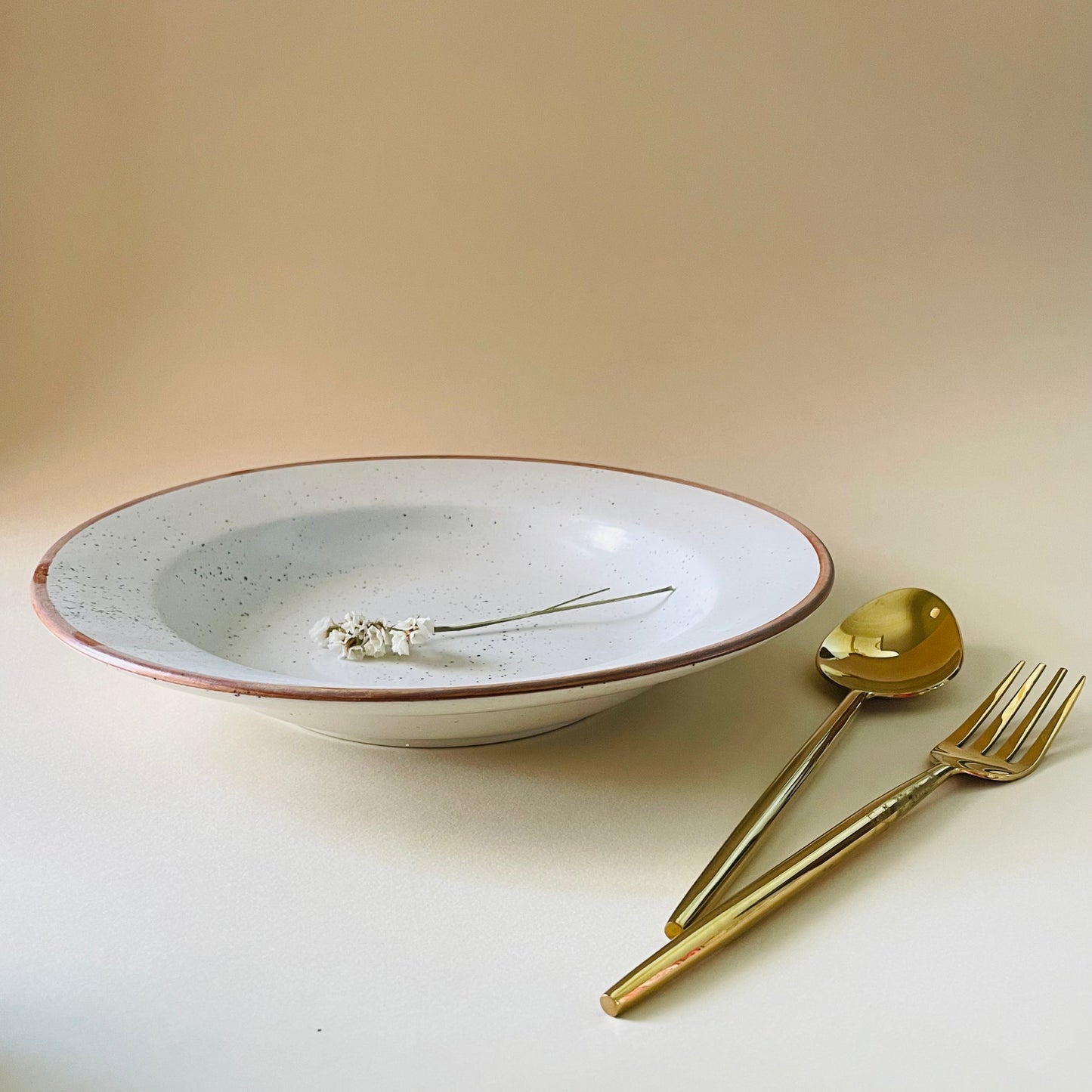 Brown & Cream Pasta Plate