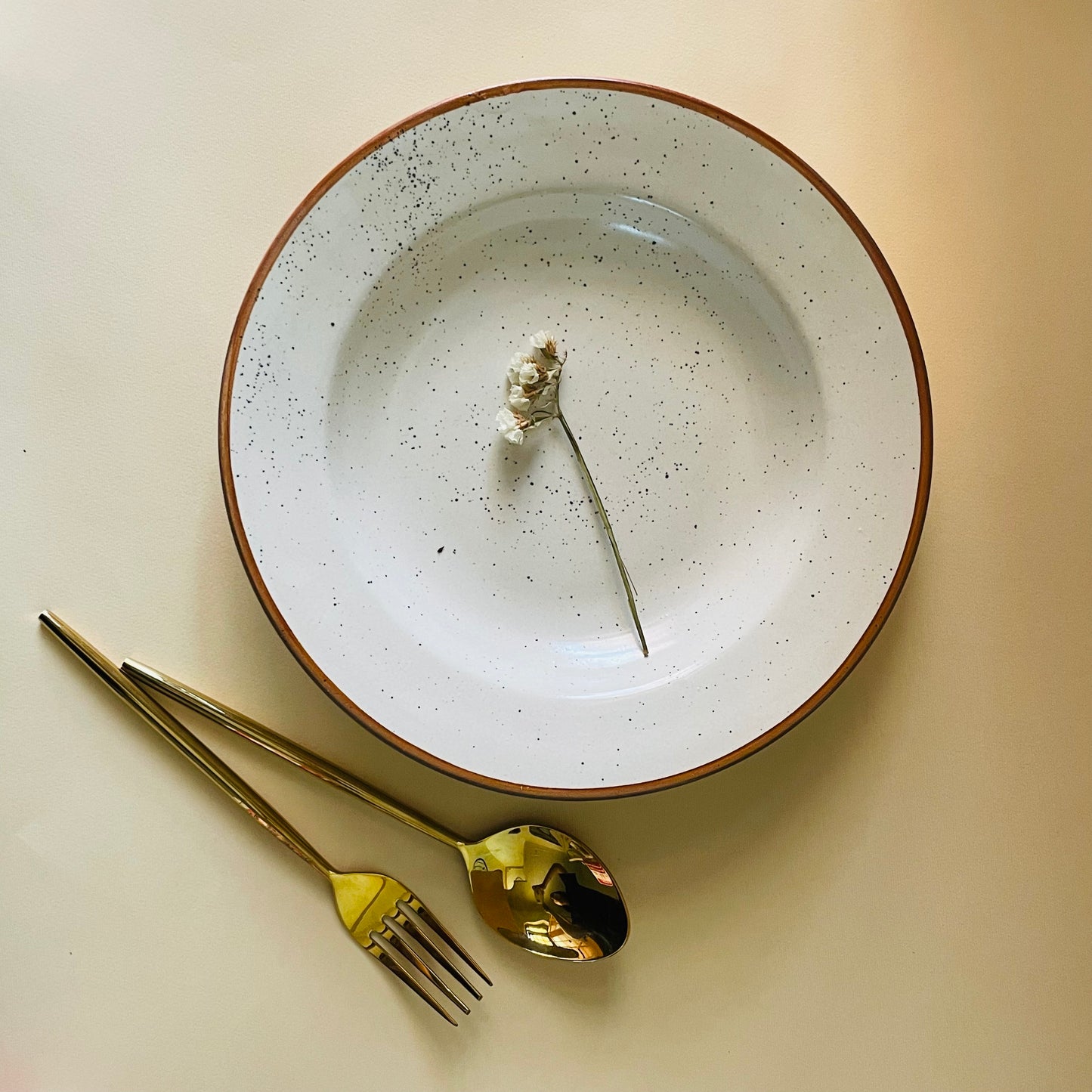 Brown & Cream Pasta Plate