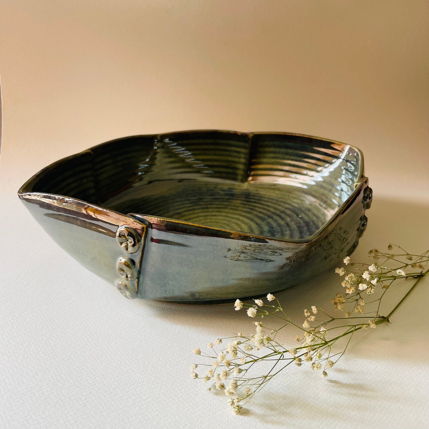 Azure Serenity Serving Bowl