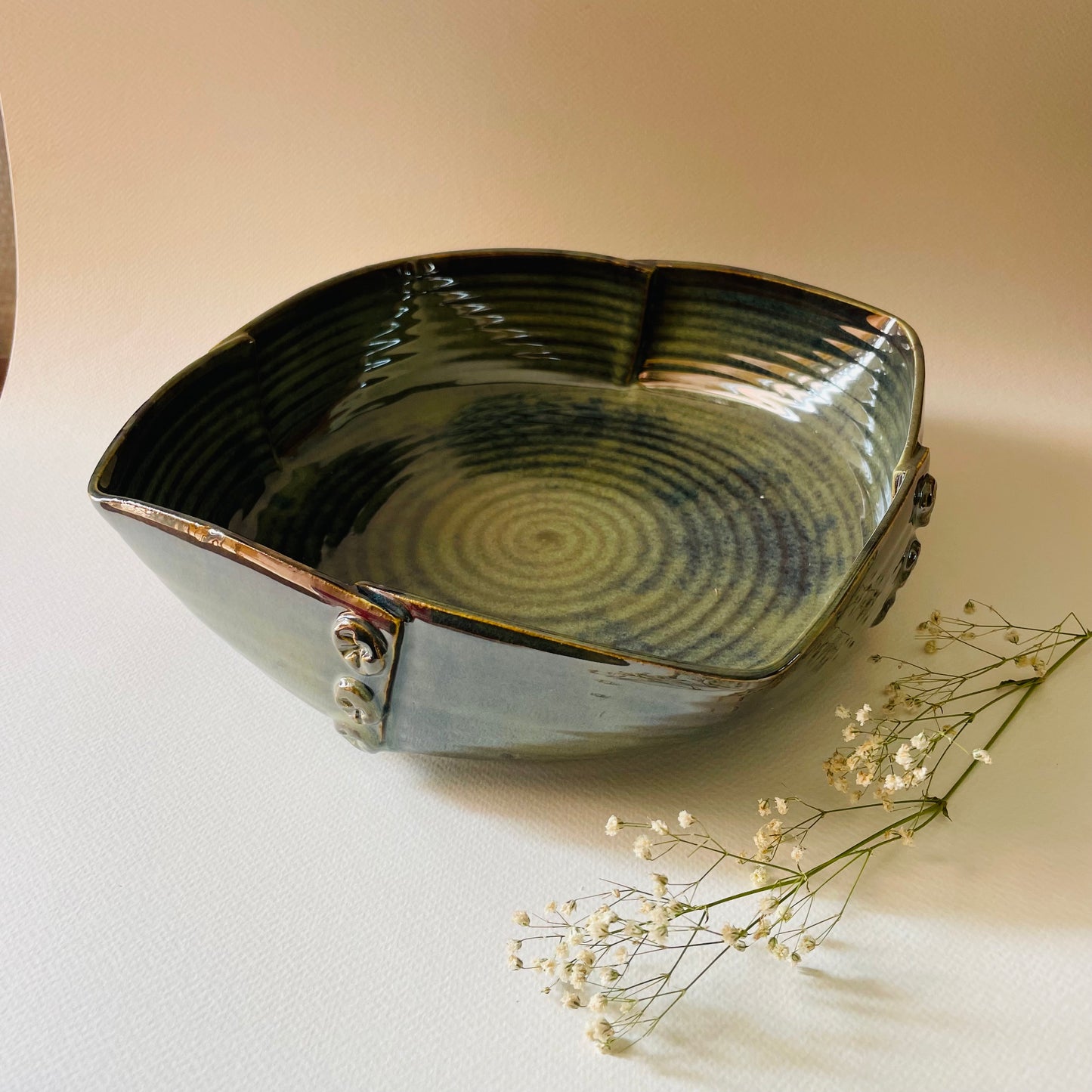 Azure Serenity Serving Bowl