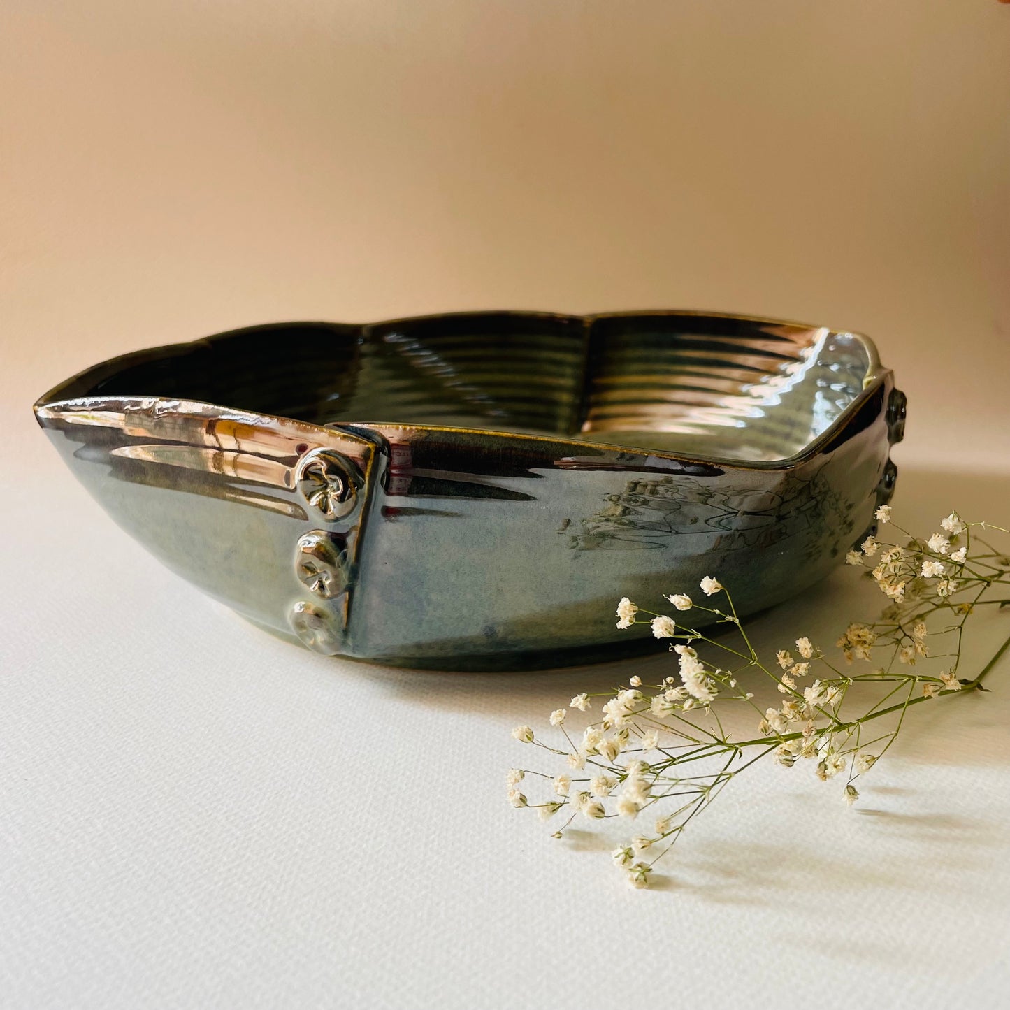 Azure Serenity Serving Bowl
