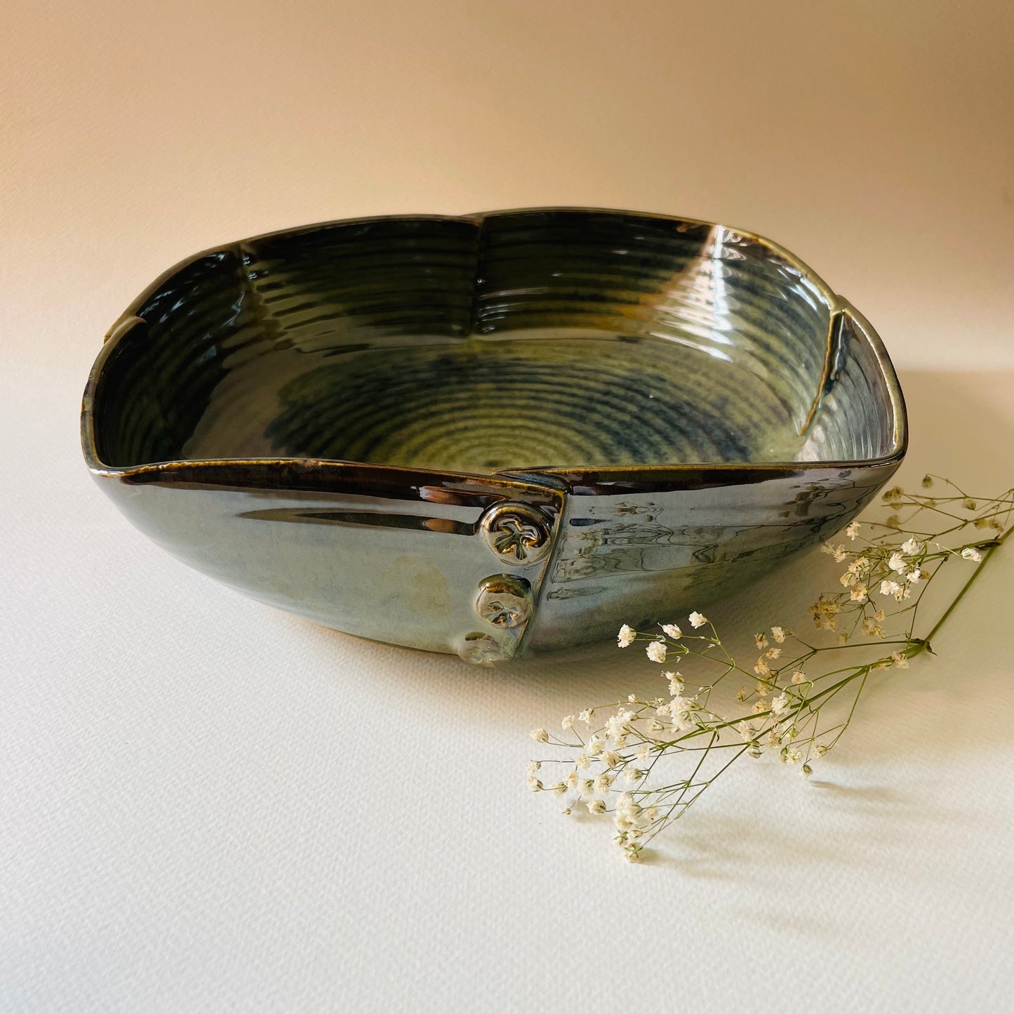 Azure Serenity Serving Bowl
