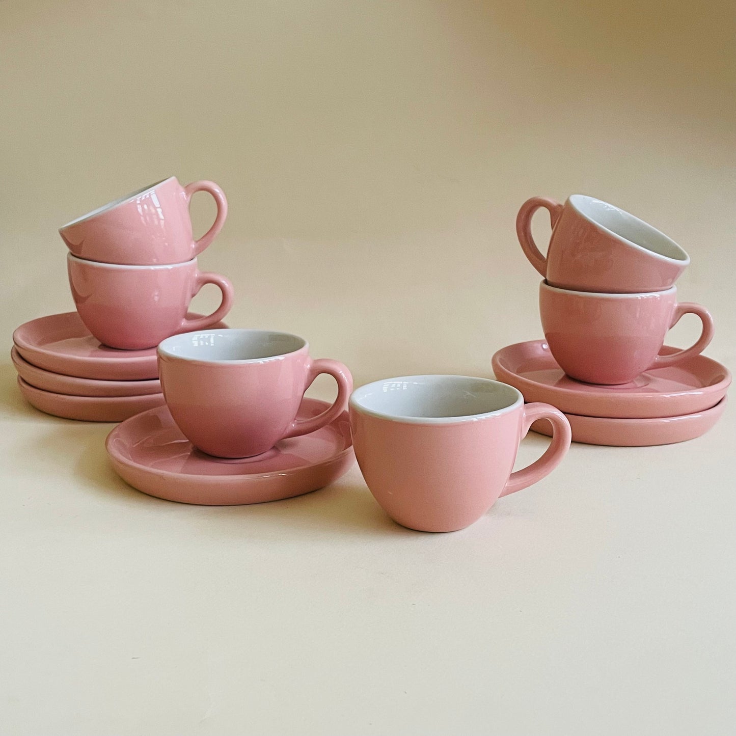 Baby Pink Espresso Cup & Saucer Set