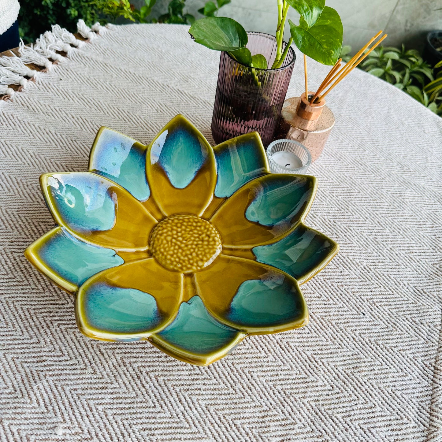 Rakhi Edit : Mustard Floral Platter