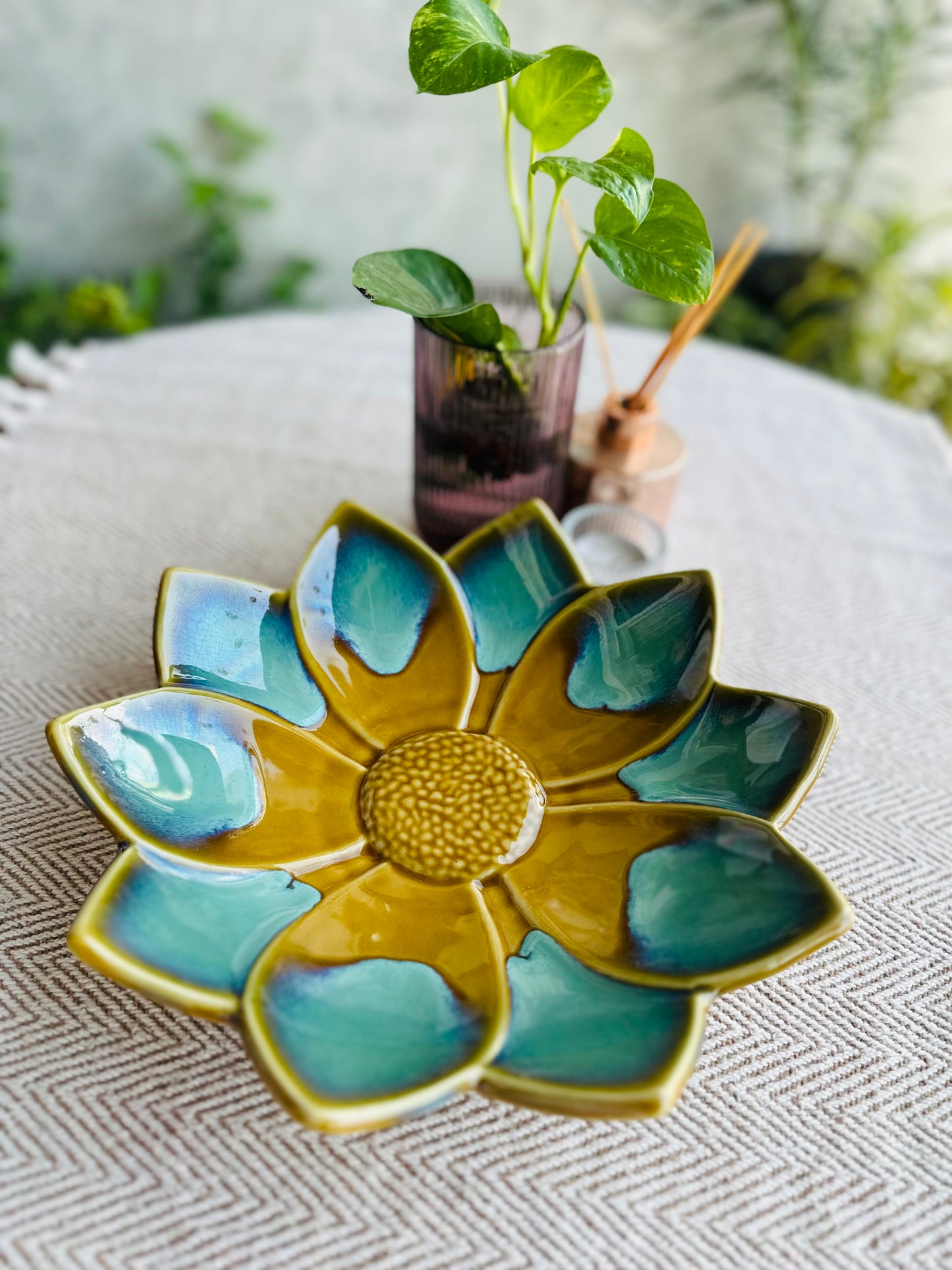 Rakhi Edit : Mustard Floral Platter