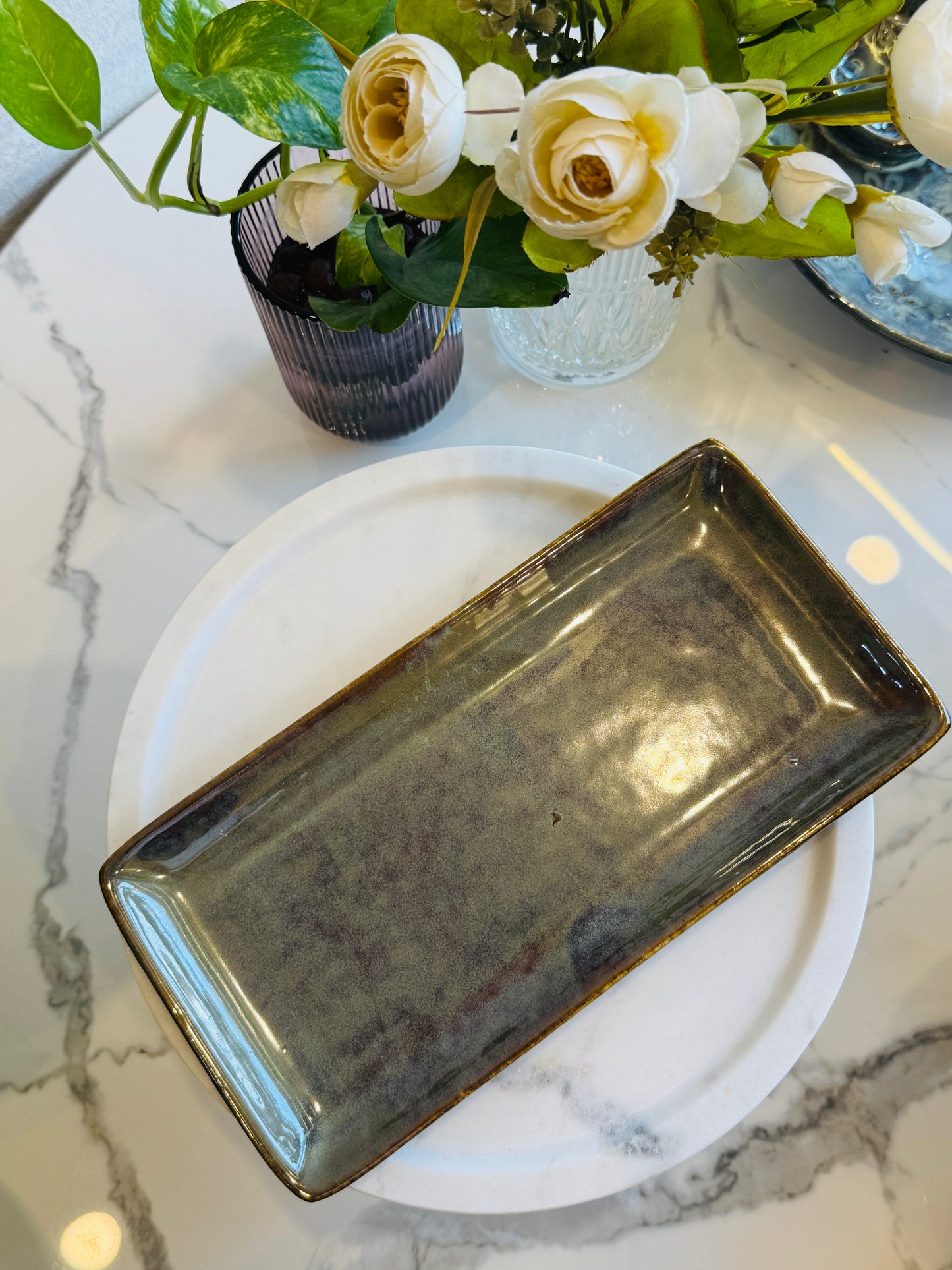 Rakhi Edit : Olive Rectangular Platter