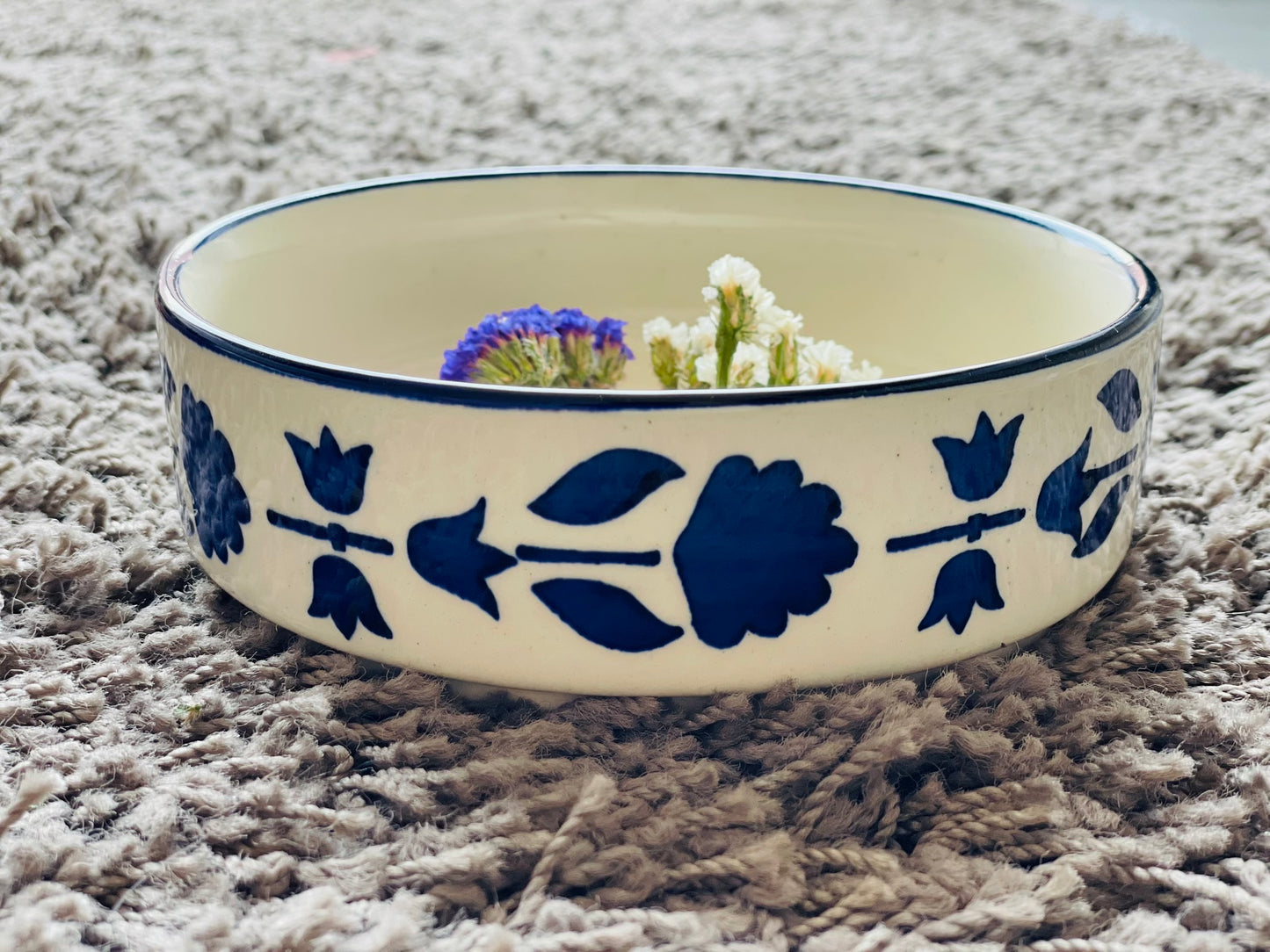Hand Painted Flat Bowl Set (Set of 3)