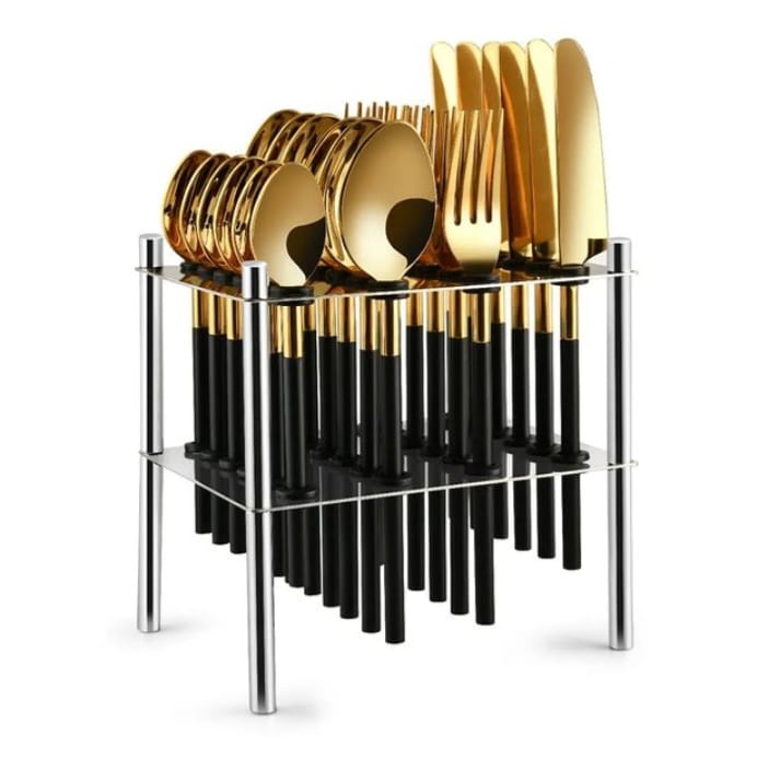 Set Di Posate - A Set of 24 Pieces with Stand