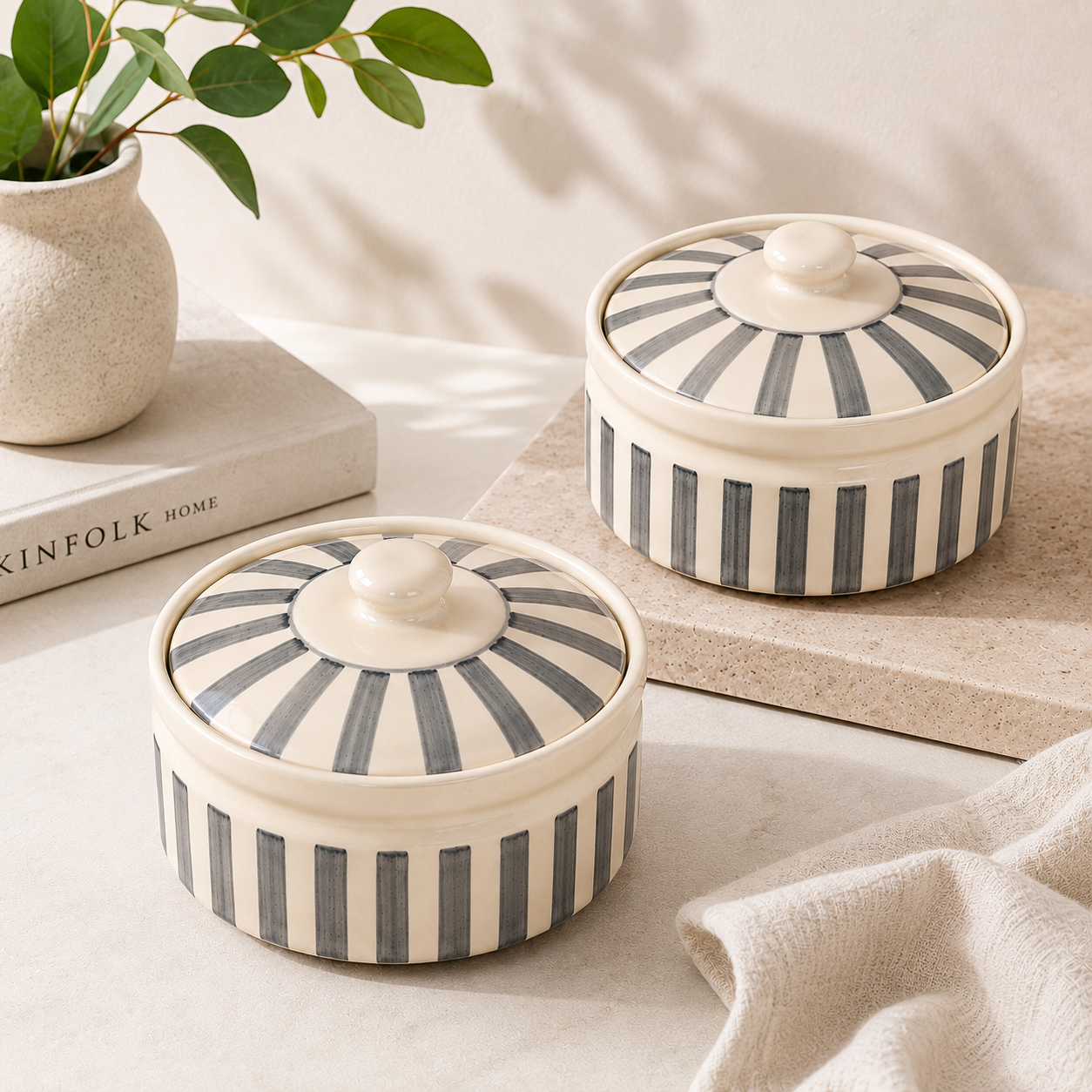 Noir & Ivory Stripe™ Casserole Set