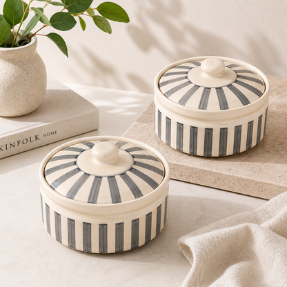 Noir & Ivory Stripe™ Casserole Set