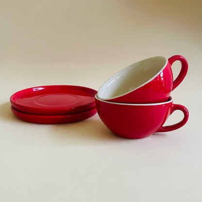 The Bold Red Cappucino Cup & Saucer Set