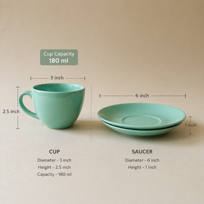 Aqua Serenity Cup & Saucer Set (180 ml)