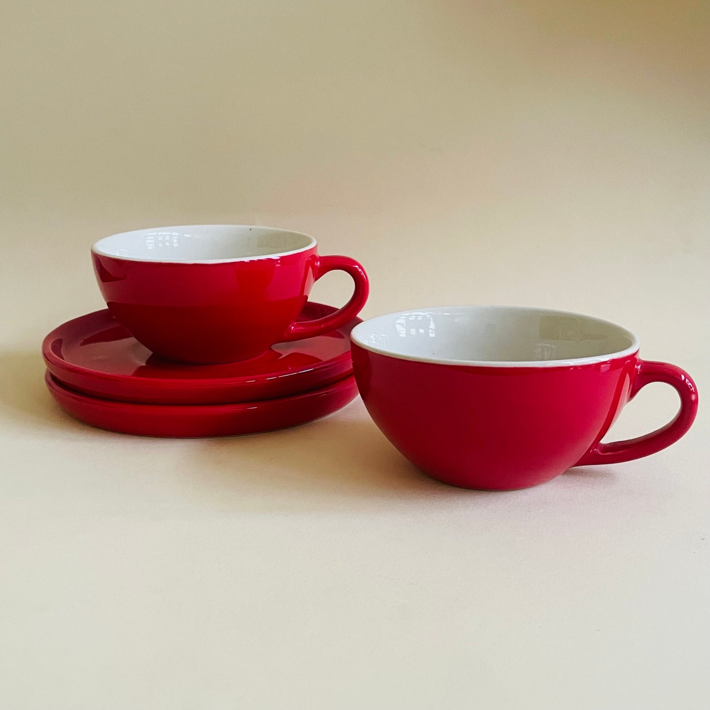 The Bold Red Cappucino Cup & Saucer Set