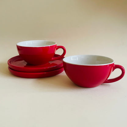 The Bold Red Cappucino Cup & Saucer Set