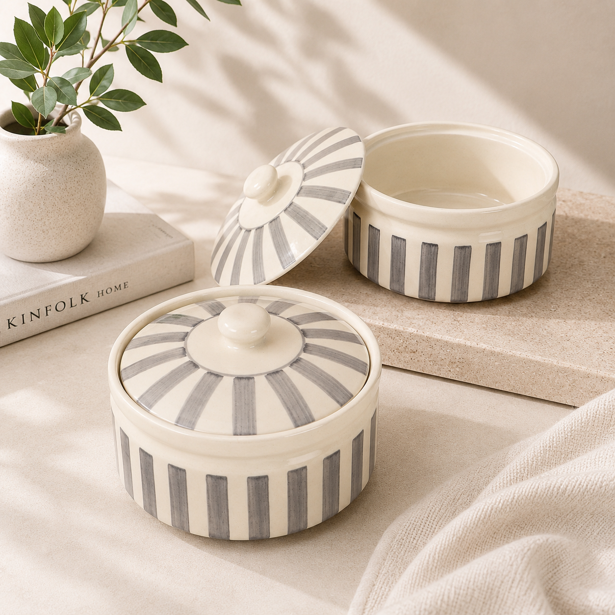 Noir & Ivory Stripe™ Casserole Set