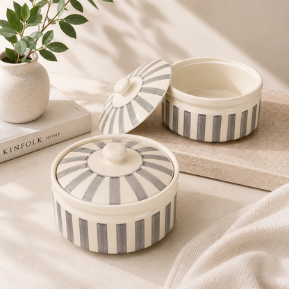 Noir & Ivory Stripe™ Casserole Set