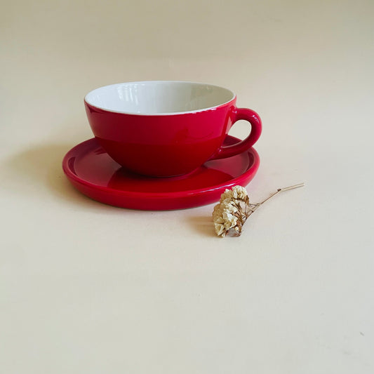 The Bold Red Cappucino Cup & Saucer Set