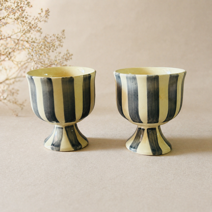 The Noir Stripe Ice Cream Glasses
