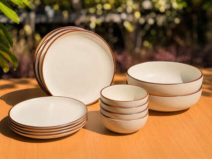 Crema Signature Tablescape Collection - Dinner Plates, Quarter Plates, Sweet Bowls & Serving Bowls