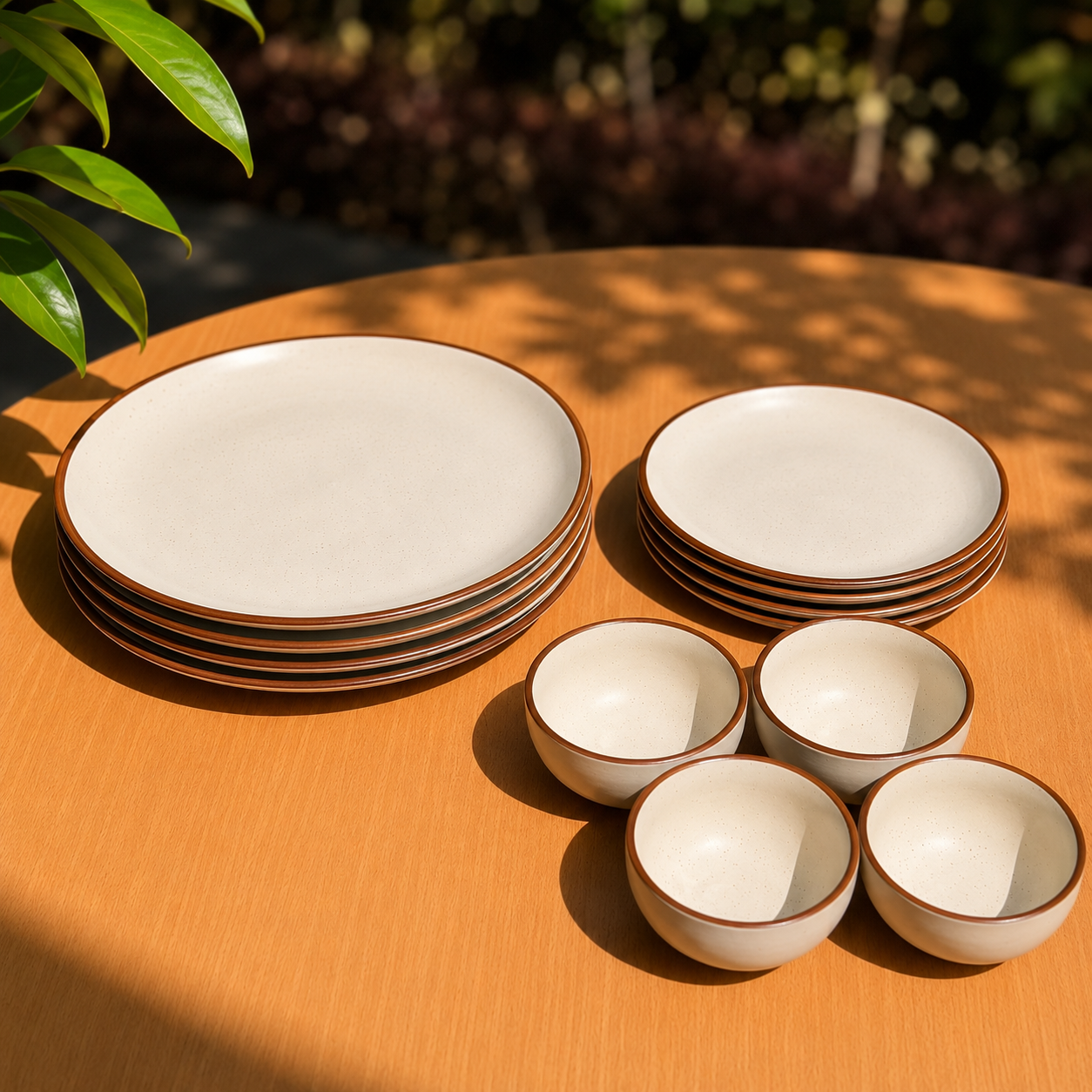 Crema Dining Set - Dinner Plates, Quarter Plates & Sweet Bowls