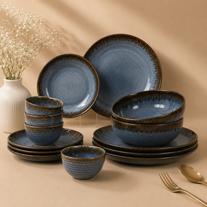 The Blue Atelier™ Signature Tablescape Collection -Dinner Plates, Quarter Plates, Sweet Bowls & Serving Bowls