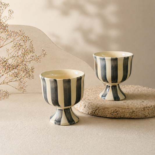 The Noir Stripe Ice Cream Glasses