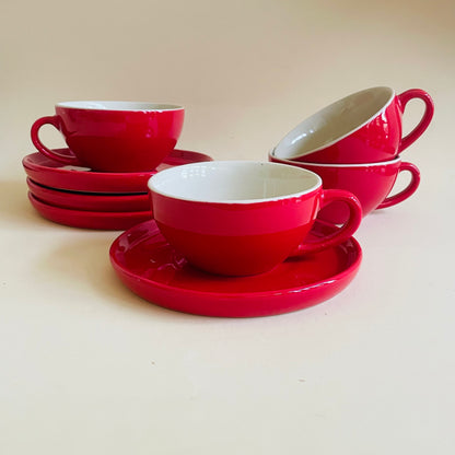 The Bold Red Cappucino Cup & Saucer Set