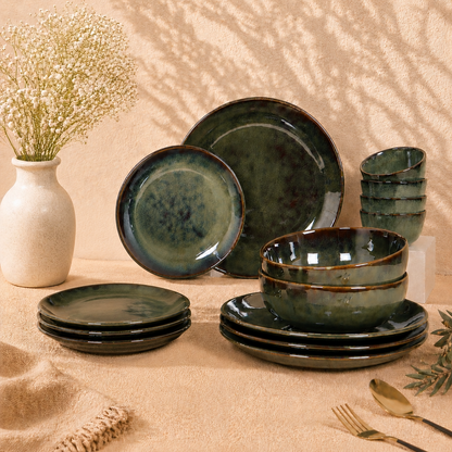The Verdant Atelier™ Signature Tablescape Collection -Dinner Plates, Quarter Plates, Sweet Bowls & Serving Bowls
