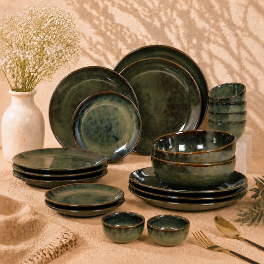 The Verdant Atelier™ Signature Tablescape Collection -Dinner Plates, Quarter Plates, Sweet Bowls & Serving Bowls