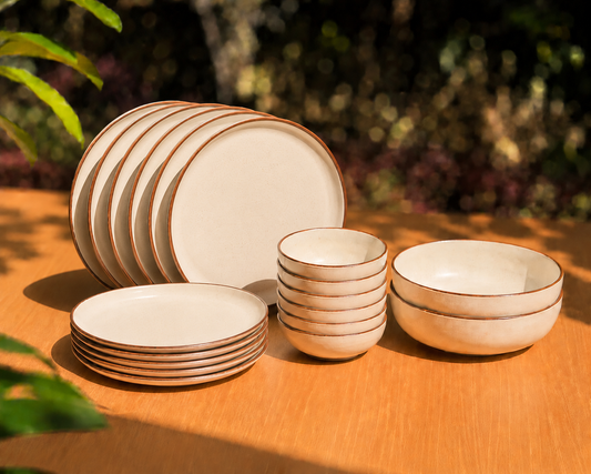 Crema Signature Tablescape Collection - Dinner Plates, Quarter Plates, Sweet Bowls & Serving Bowls