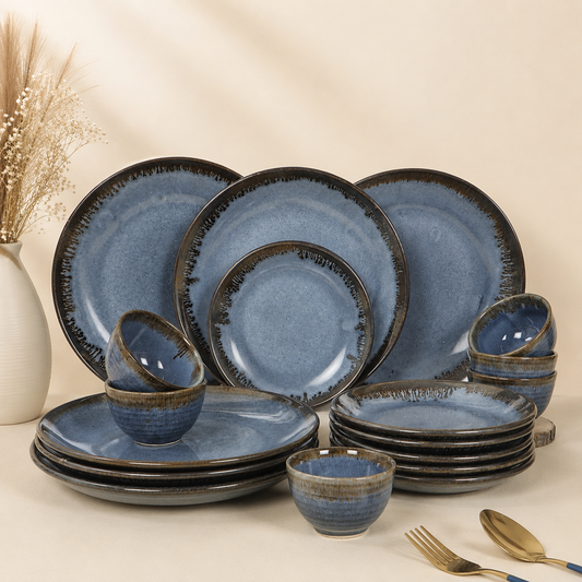 The Blue Atelier™ Dining Set - Dinner Plates, Quarter Plates & Sweet Bowls