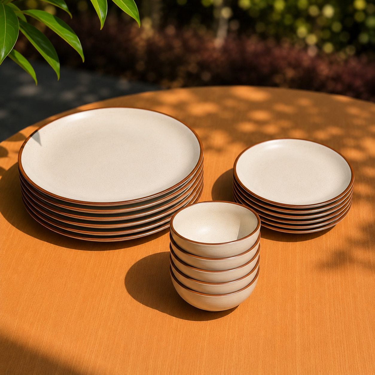 Crema Dining Set - Dinner Plates, Quarter Plates & Sweet Bowls