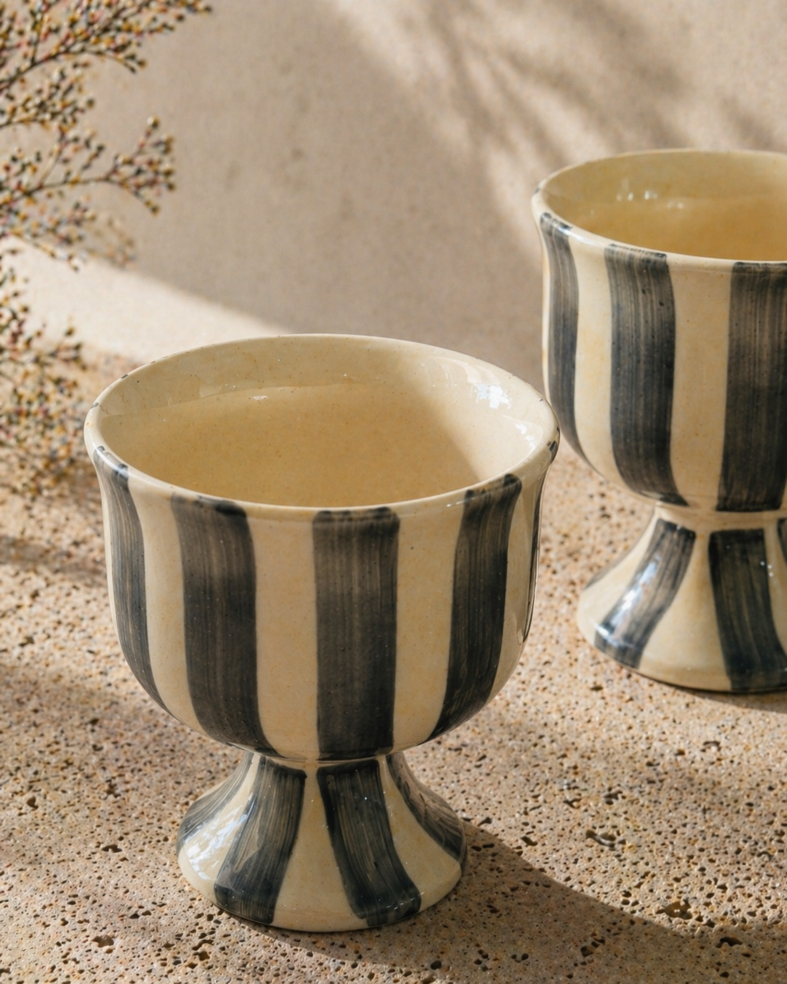 The Noir Stripe Ice Cream Glasses