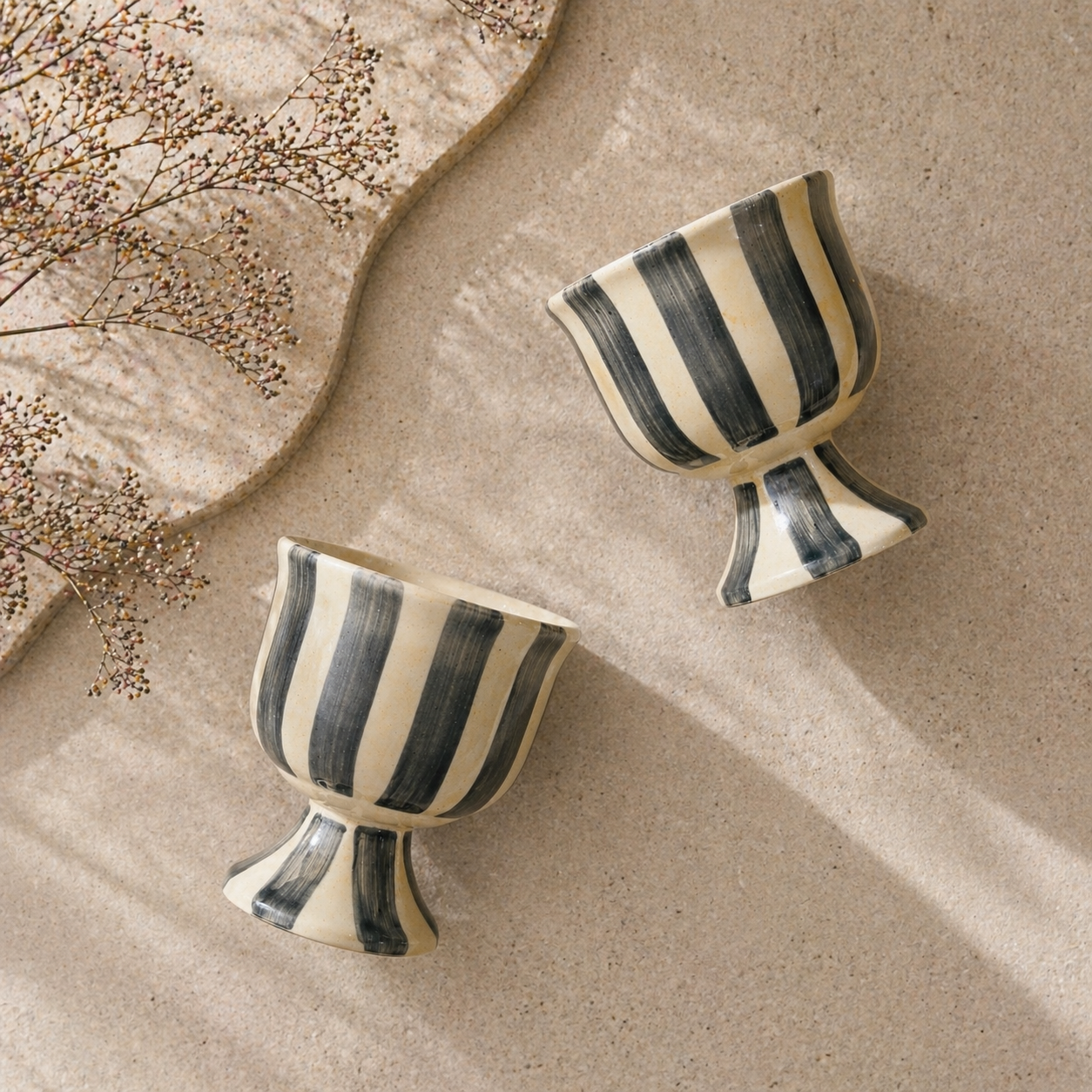 The Noir Stripe Ice Cream Glasses