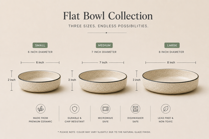 Matt White Flat Bowl Set (Set of 3)
