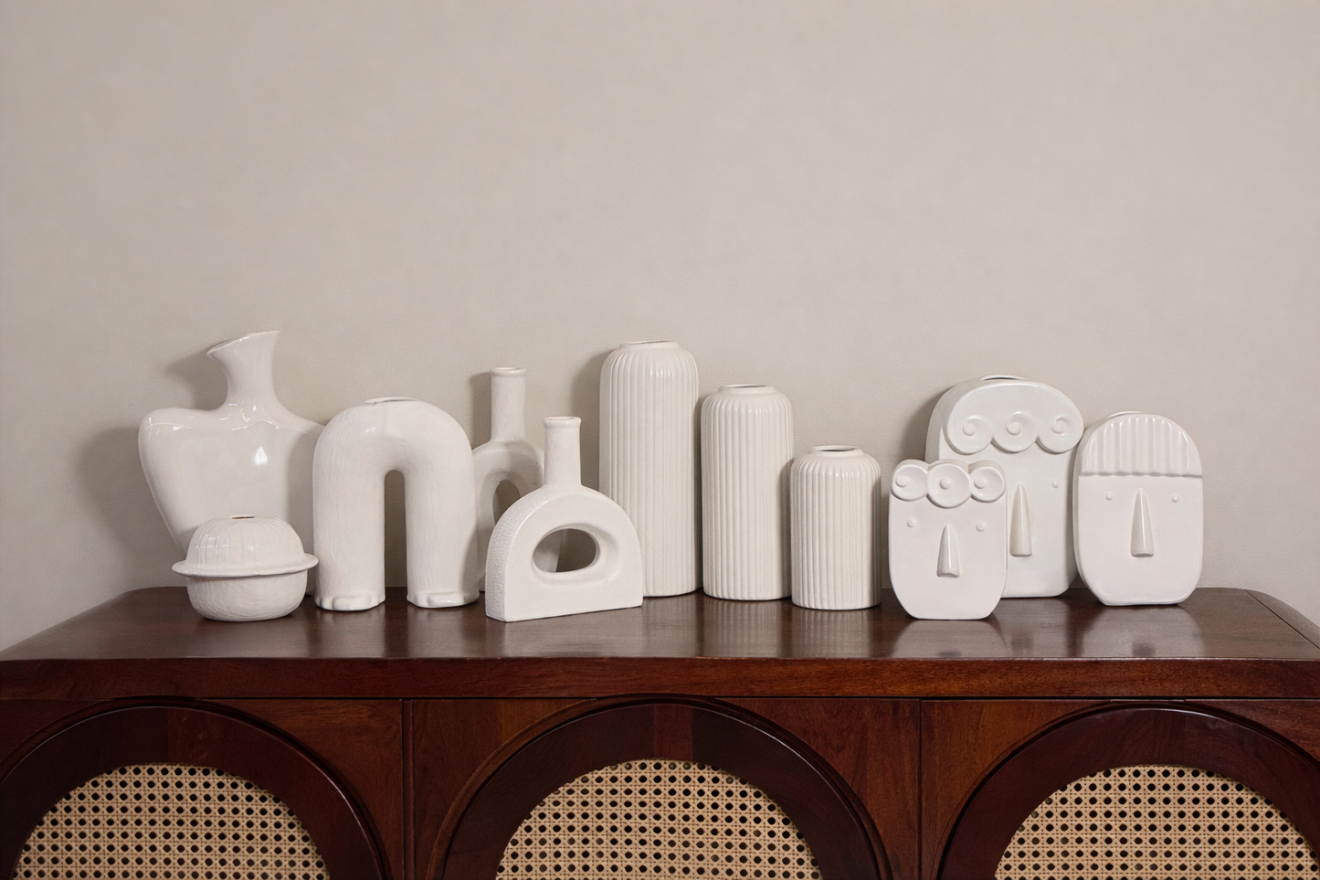 Abstract White Vases  – Modern Decor Collection (Set of 11 Vases)