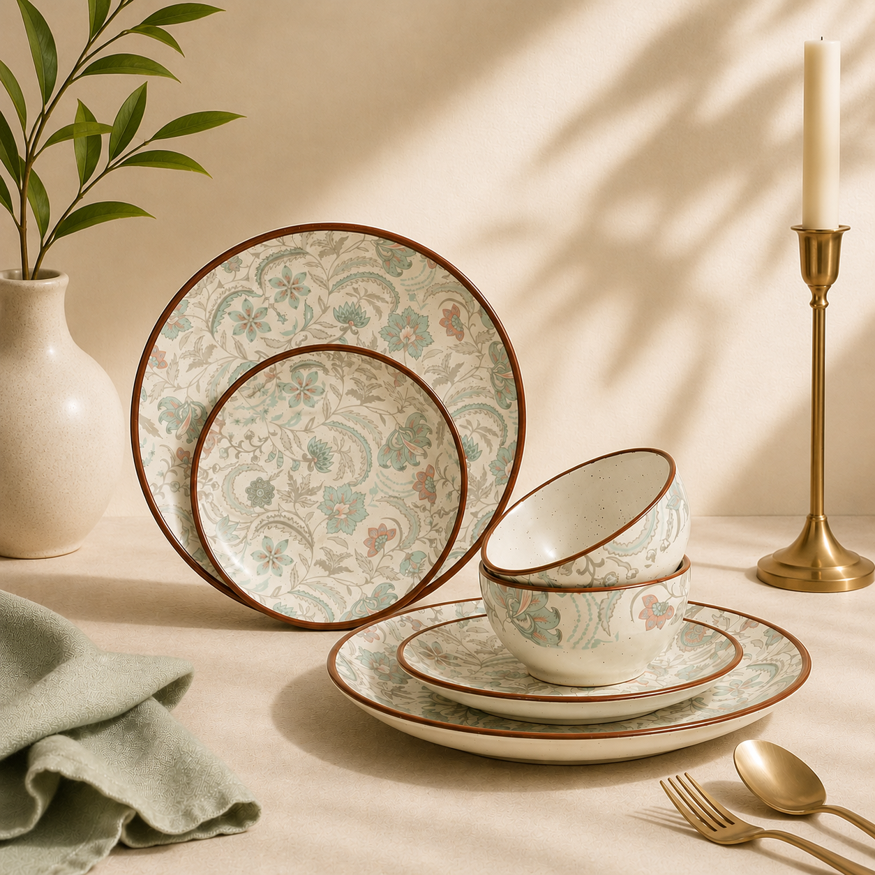 Jardin Signature Dining Set - Dinner Plates, Quarter Plates & Sweet Bowls