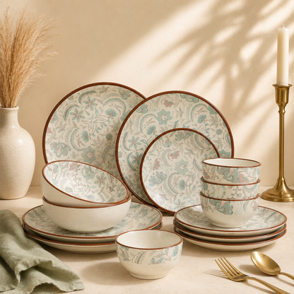Jardin Signature Dining Set - Dinner Plates, Quarter Plates, Sweet Bowls & Serving Bowls