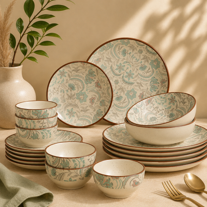 Jardin Signature Dining Set - Dinner Plates, Quarter Plates, Sweet Bowls & Serving Bowls