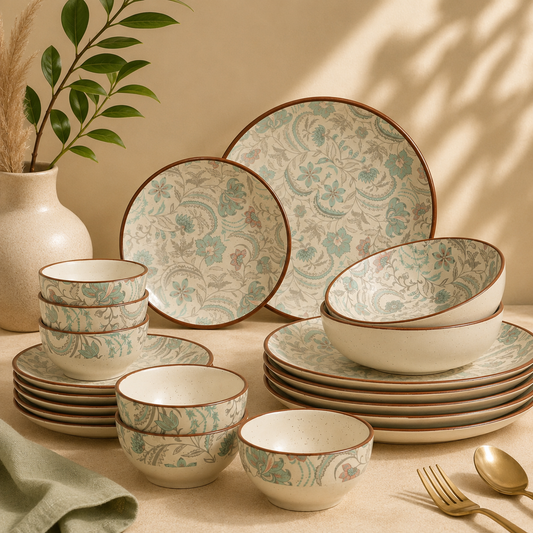 Jardin Signature Dining Set - Dinner Plates, Quarter Plates, Sweet Bowls & Serving Bowls