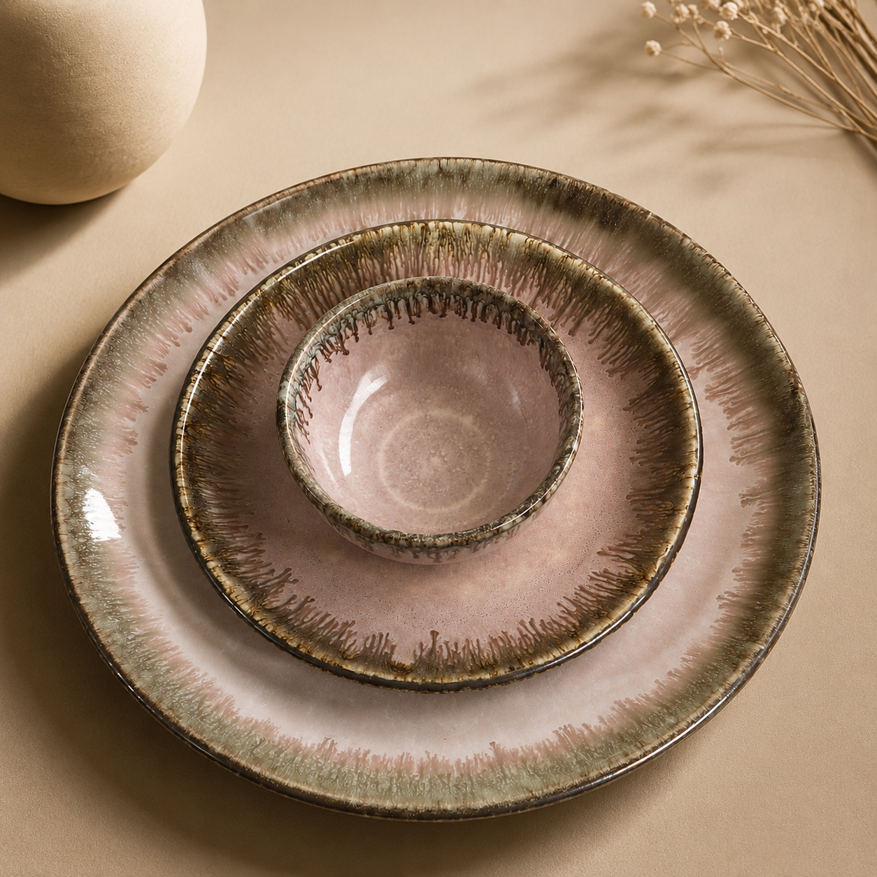 The Roseate Luxe Hosting Collection -Dinner Plates, Quarter Plates, Sweet Bowls, Soup Bowls & Serving Bowls